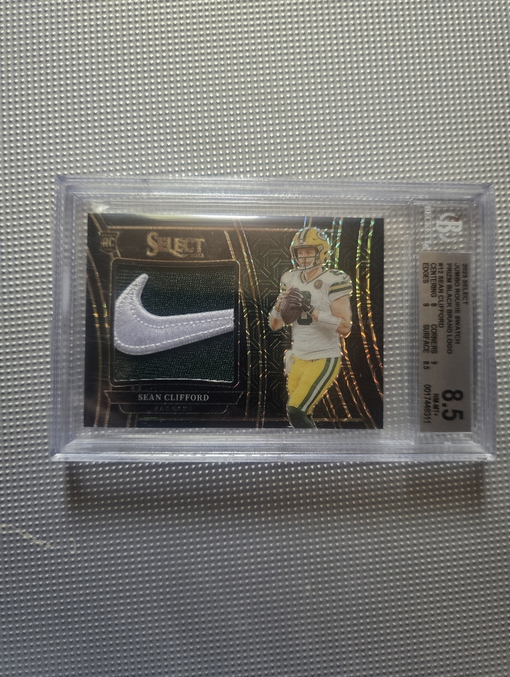 2023 Select Jumbo Rookie Switch Prizm Black 1/1 Sean Clifford Beckett 8.5!